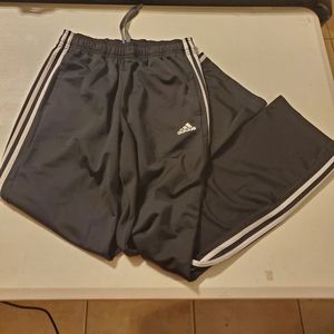 Adidas White 3 Stripe Track Pants